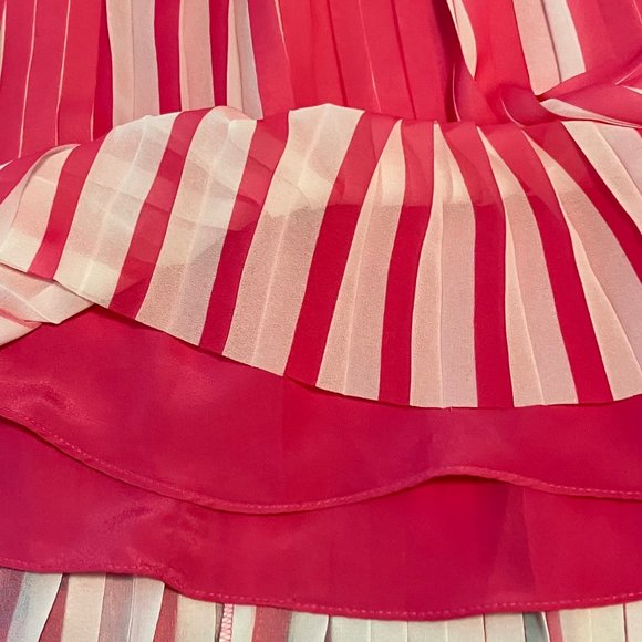 J. Crew Peekaboo Stripe Pleated Skirt in Pink and White (NWT) - Picture 6 of 8